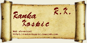 Ranka Košpić vizit kartica